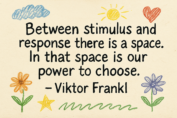 Between stimulus and response there is a space. In that space is our power to choose.